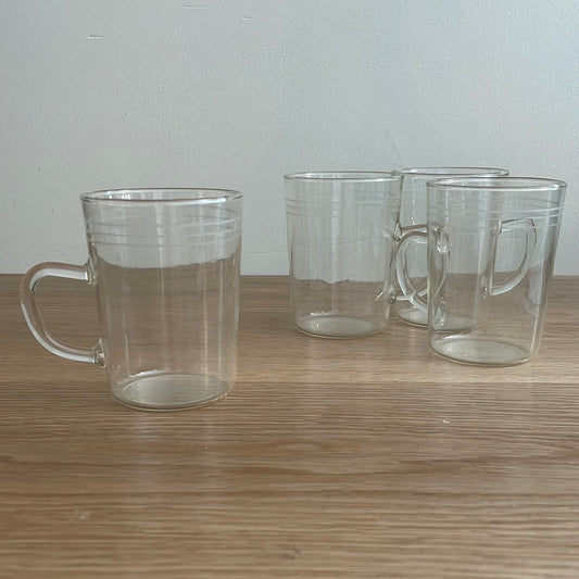 Glass Mugs, Set of 4