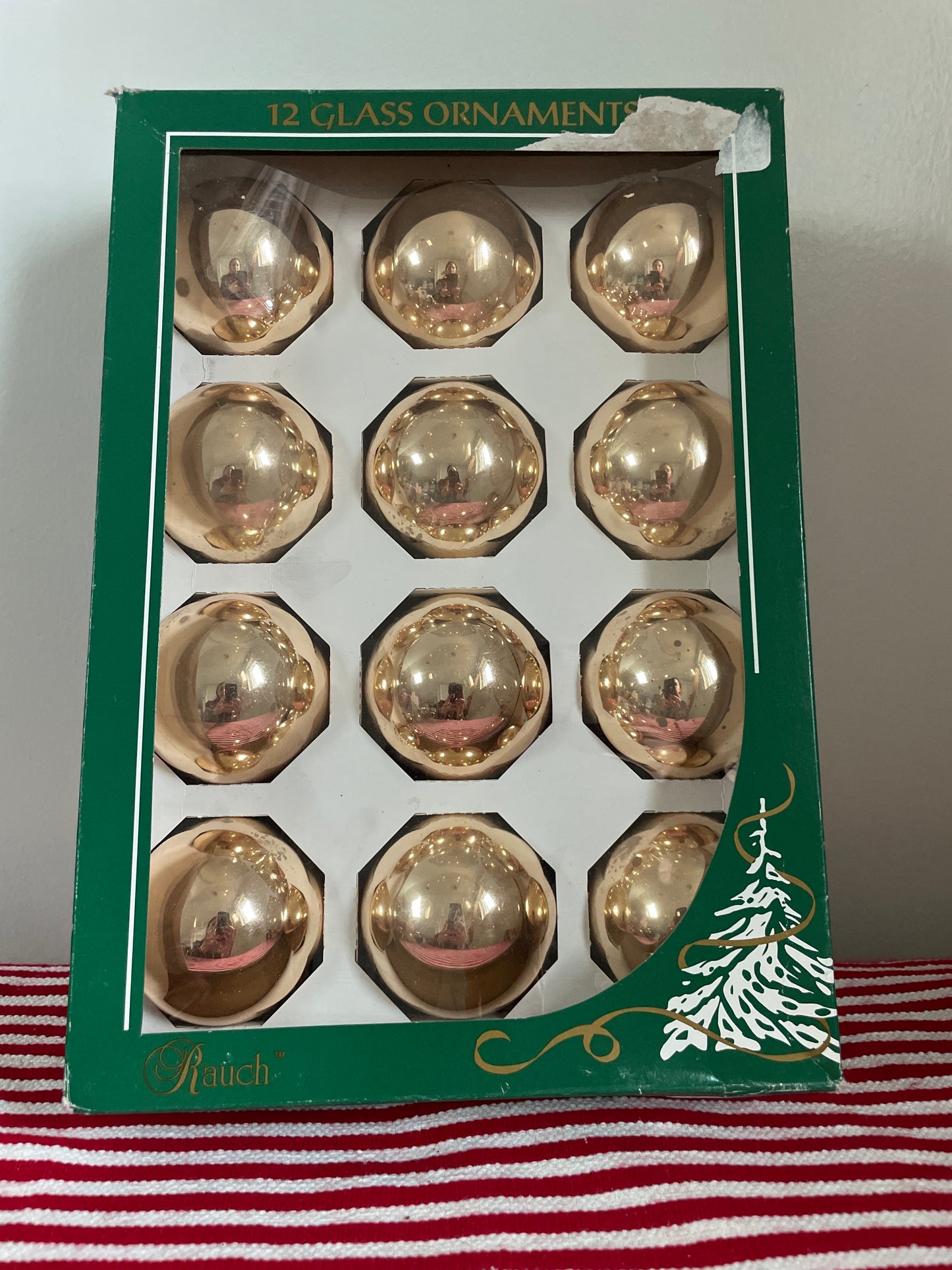 Champagne colored glass ornaments