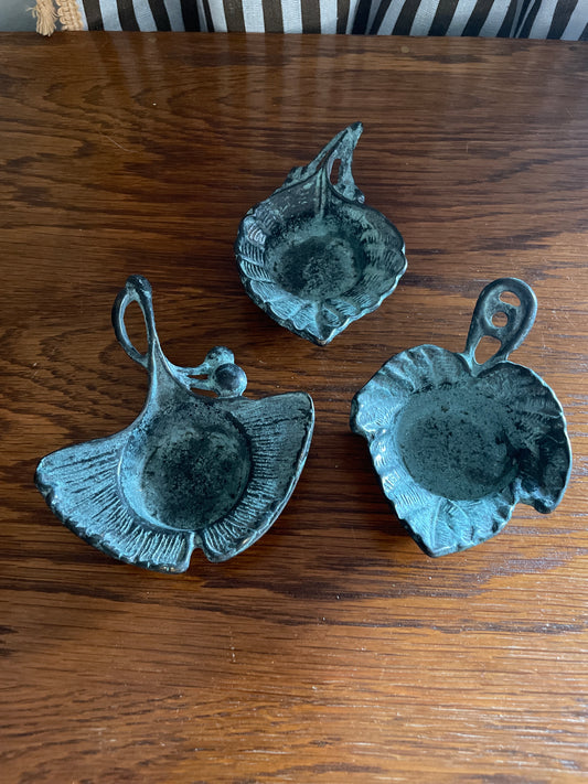 Cast Iron Leaf Votive Holders