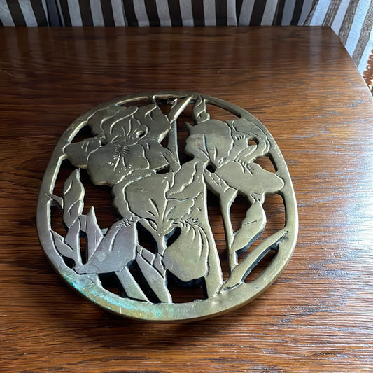 Brass Iris Trivet