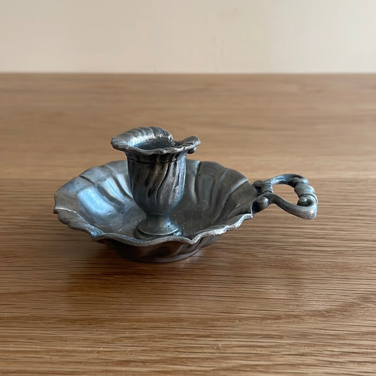 German Pewter Candlestick Holder