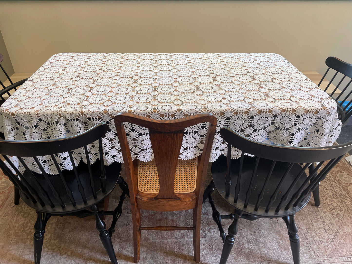 White Crochet Tablecloth