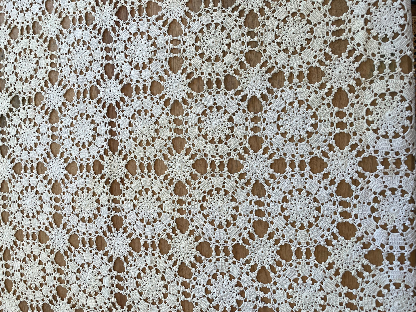 White Crochet Tablecloth