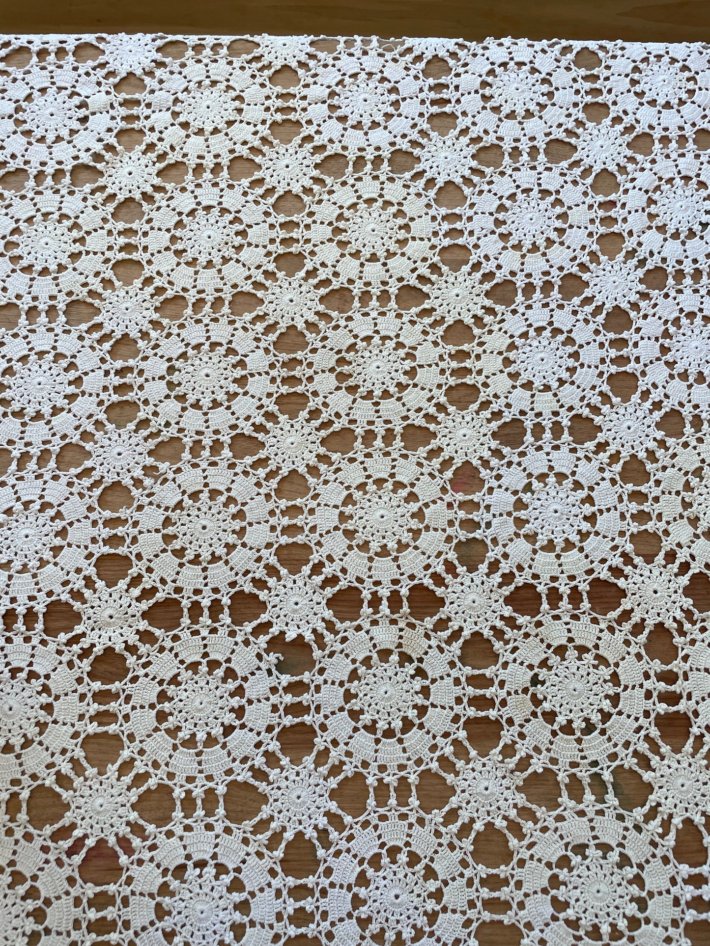 White Crochet Tablecloth