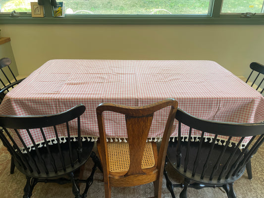 Pink Gingham Tablecloth