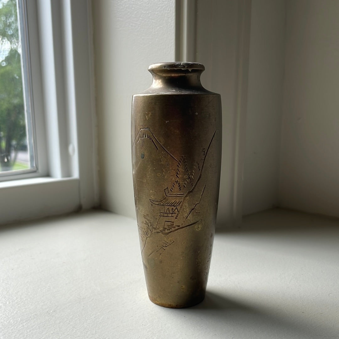 Brass bud vase