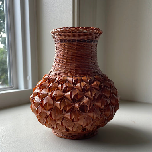 Wicker urn vase