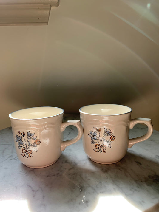 Japanese floral mugs, set of 2