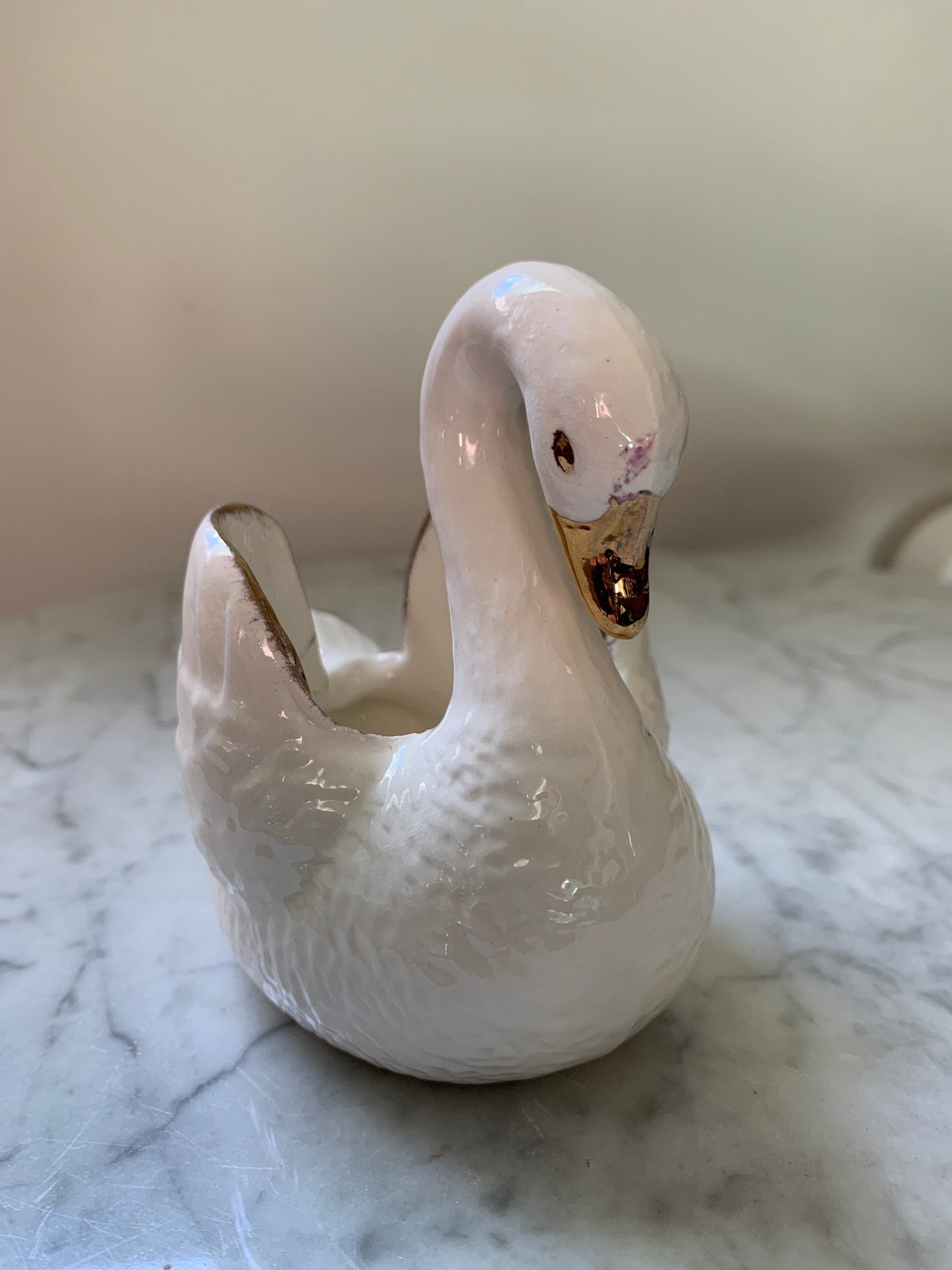 Ivory swan trinket dish