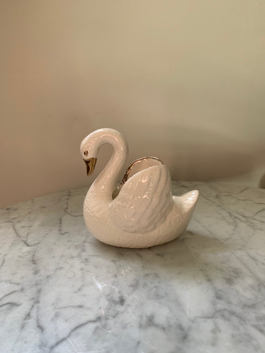 Ivory swan trinket dish