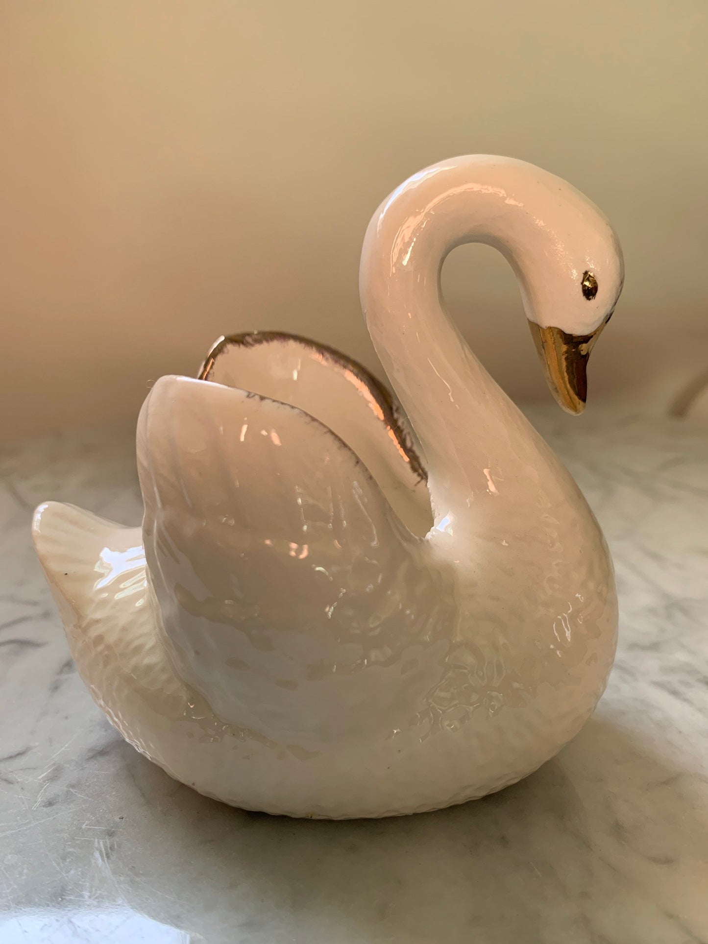 Ivory swan trinket dish