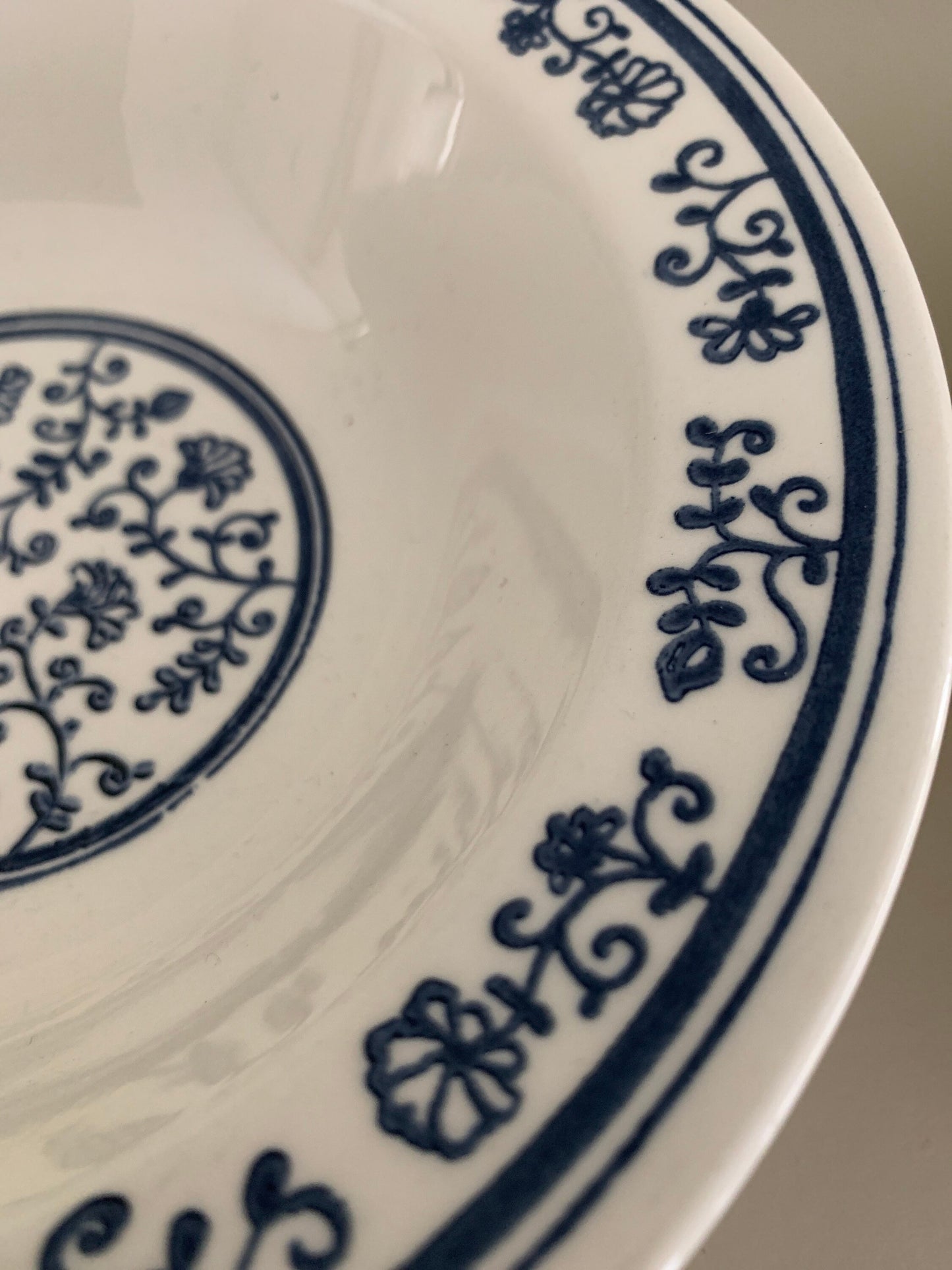 Bone and blue floral bowl