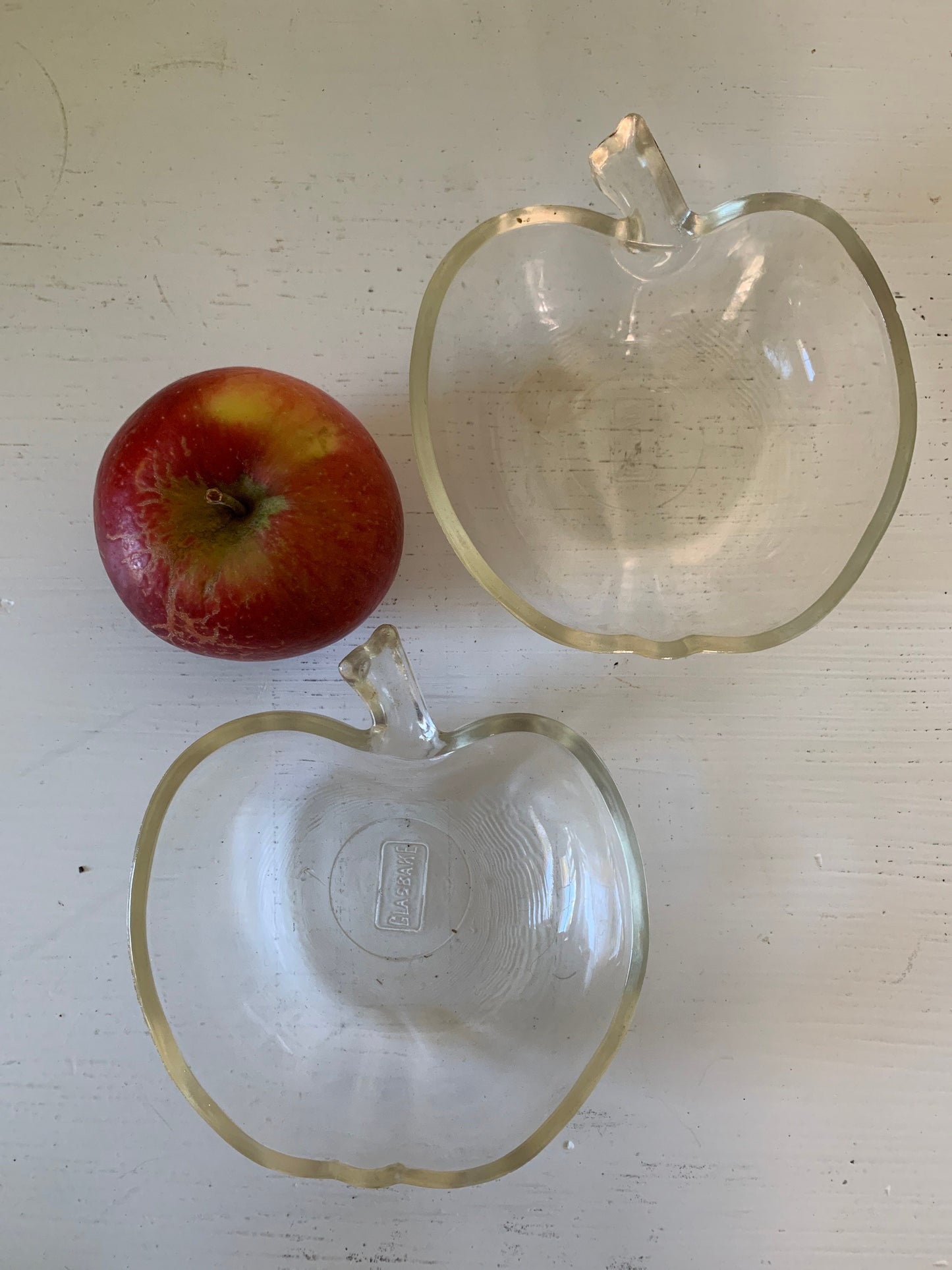 Glassbake apple bakers, set of 2