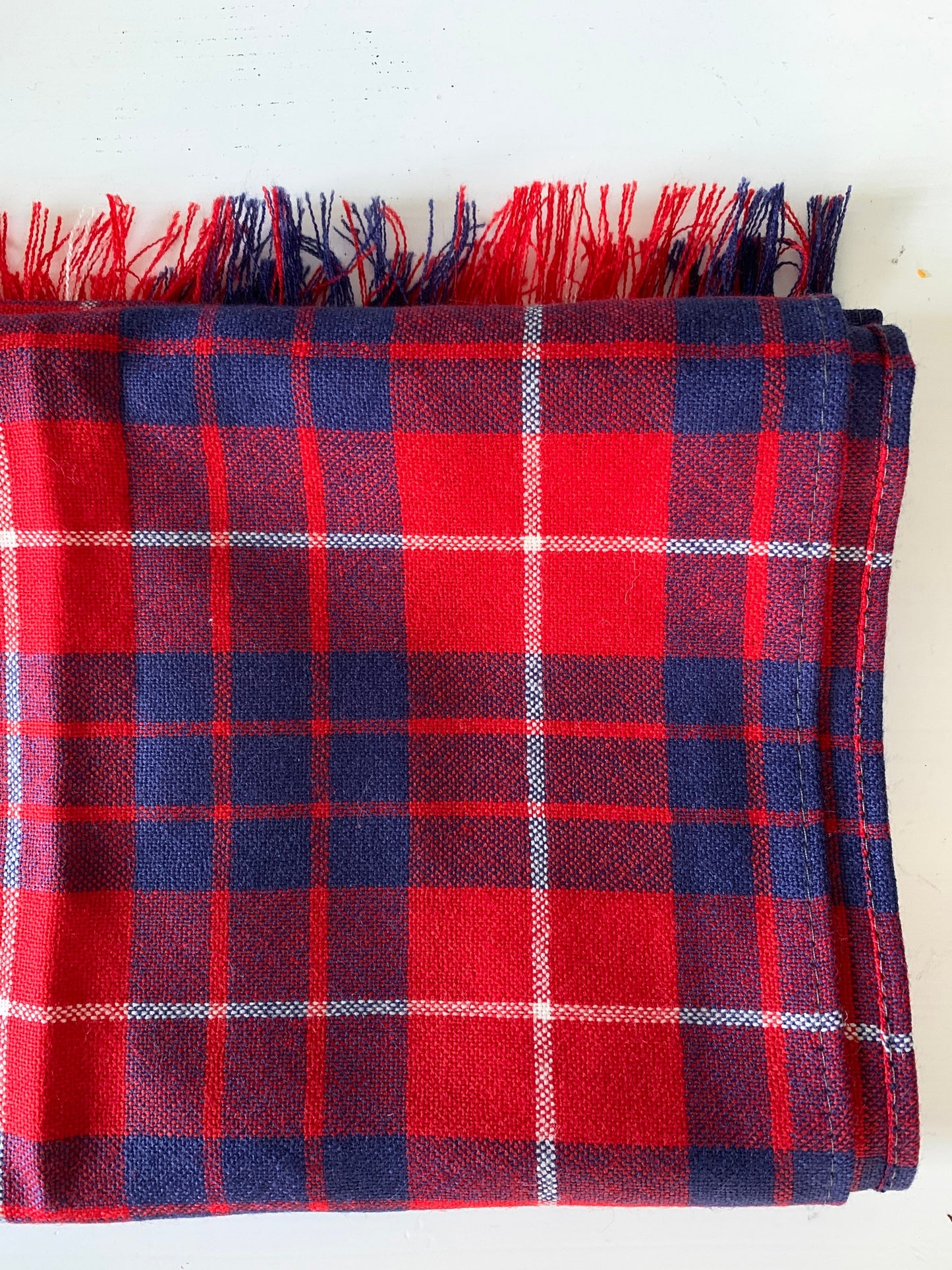 Lightweight plaid wool scarf