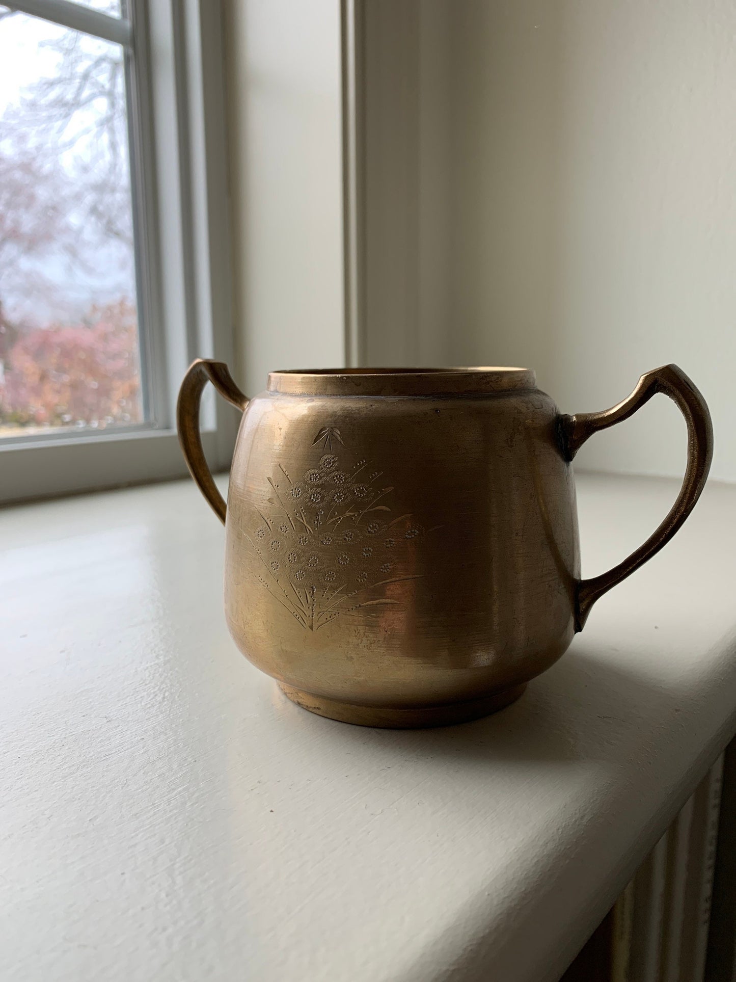 Brass sugar pot