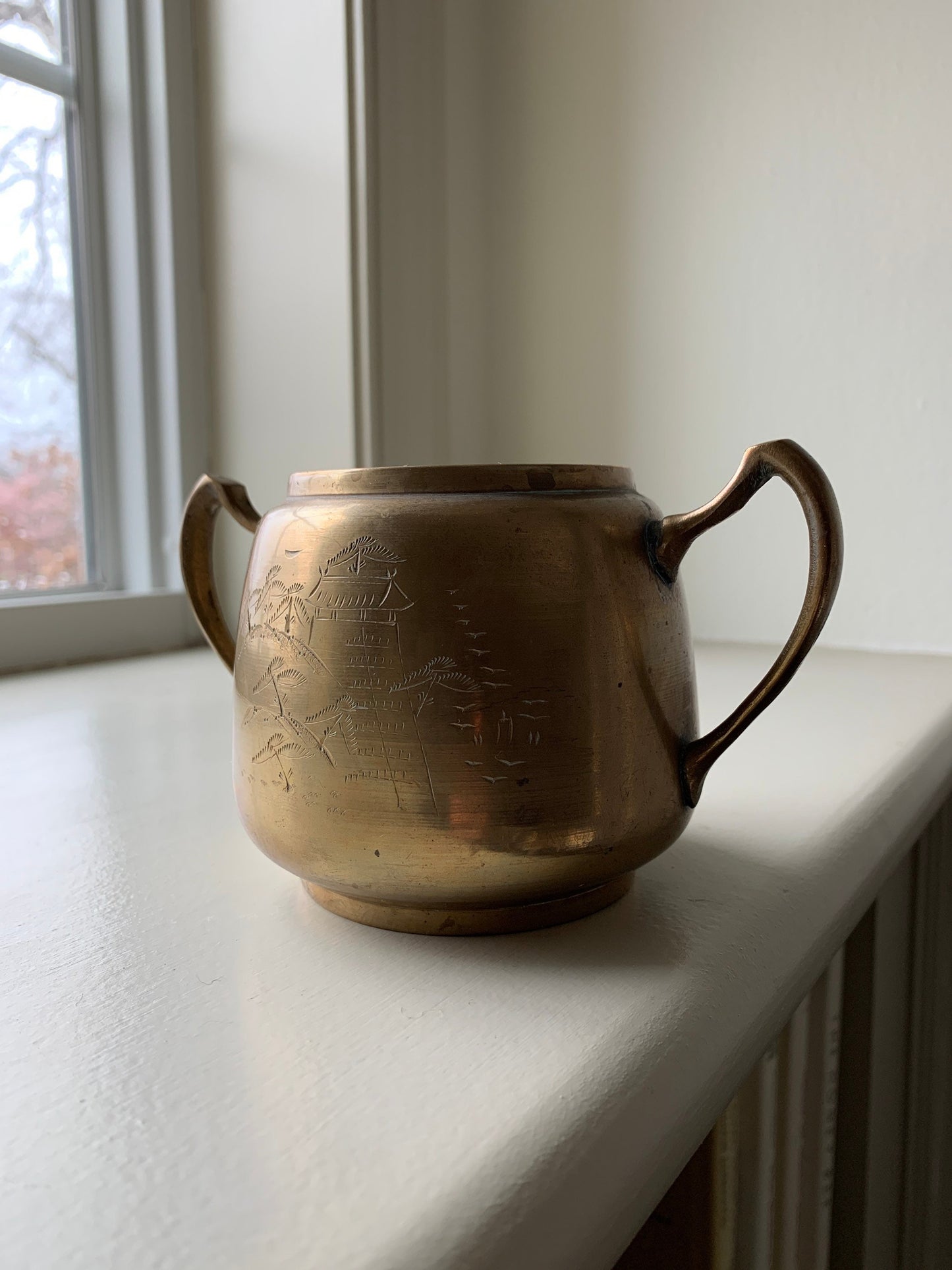 Brass sugar pot