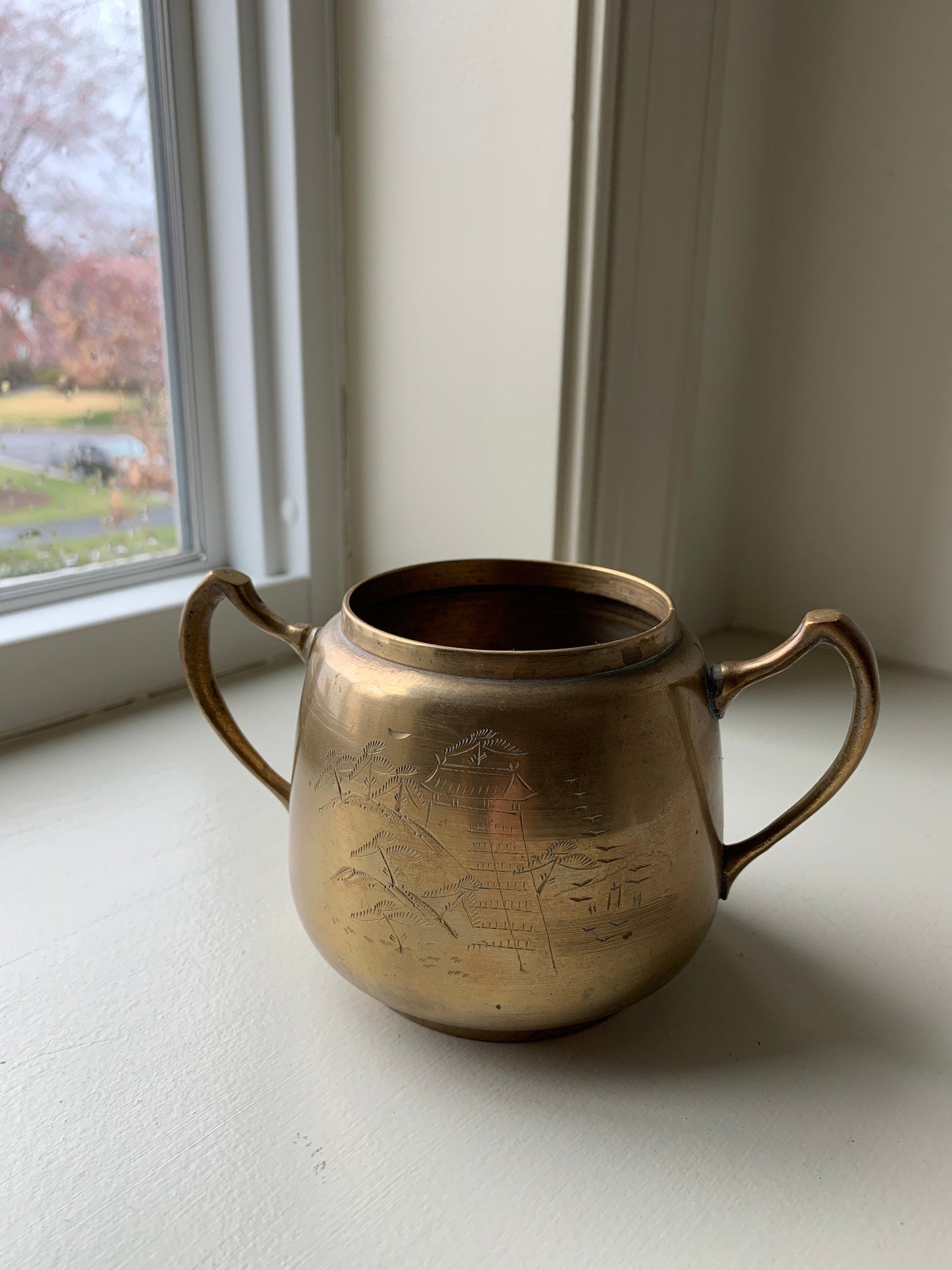 Brass sugar pot