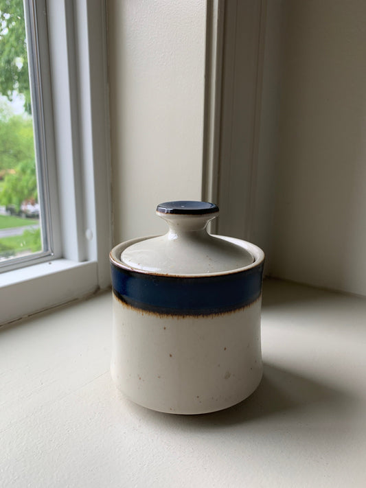 Japanese stoneware sugar bowl